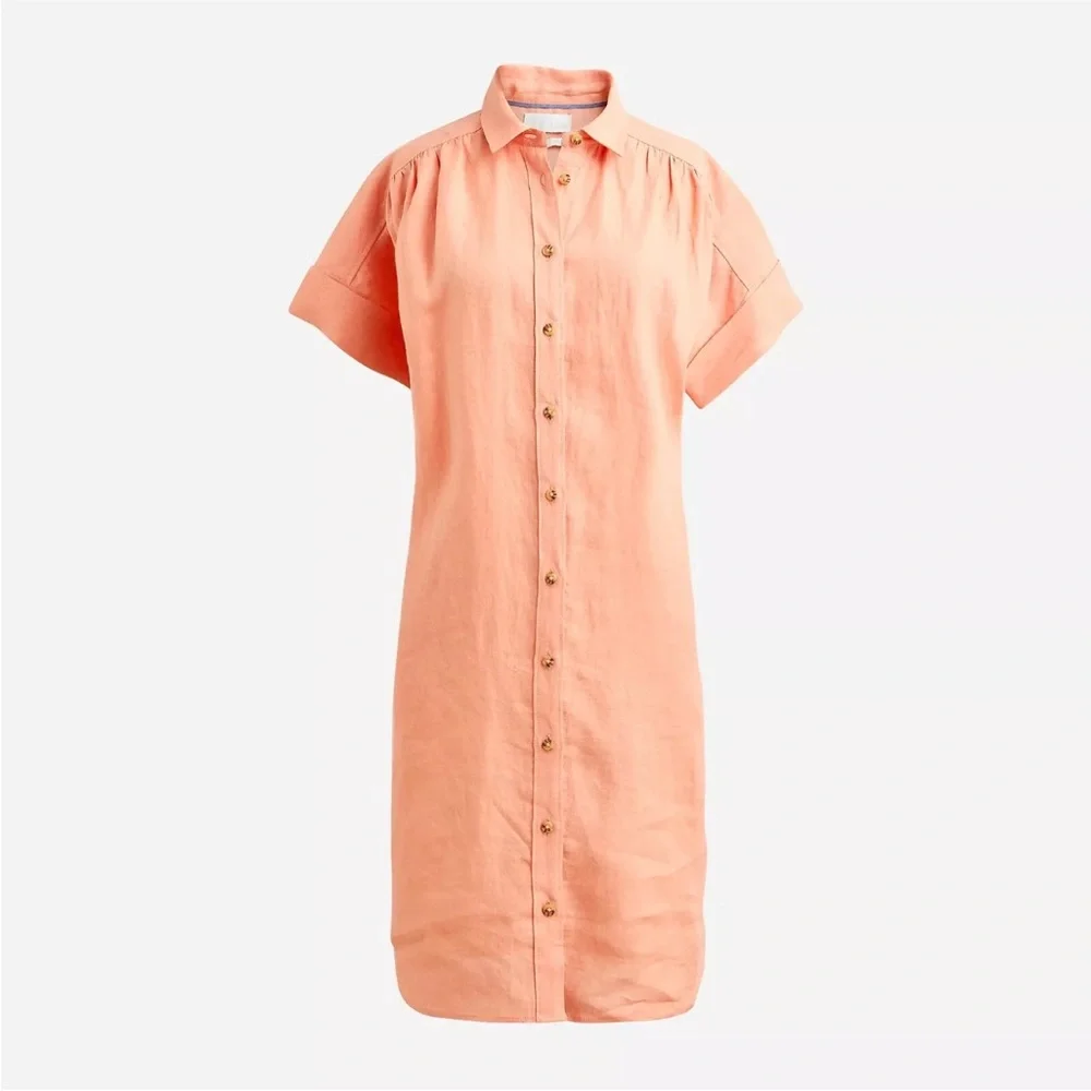 J.Crew ✨Relaxed Fit Linen Shirtdress ✨ 100% Linen ✨Flax ✨ Size Small - Picture 12 of 17